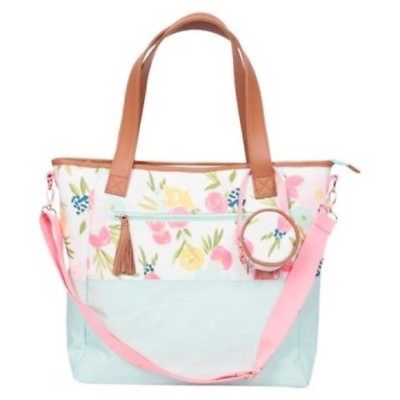floral tote diaper bag